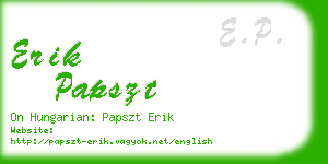 erik papszt business card